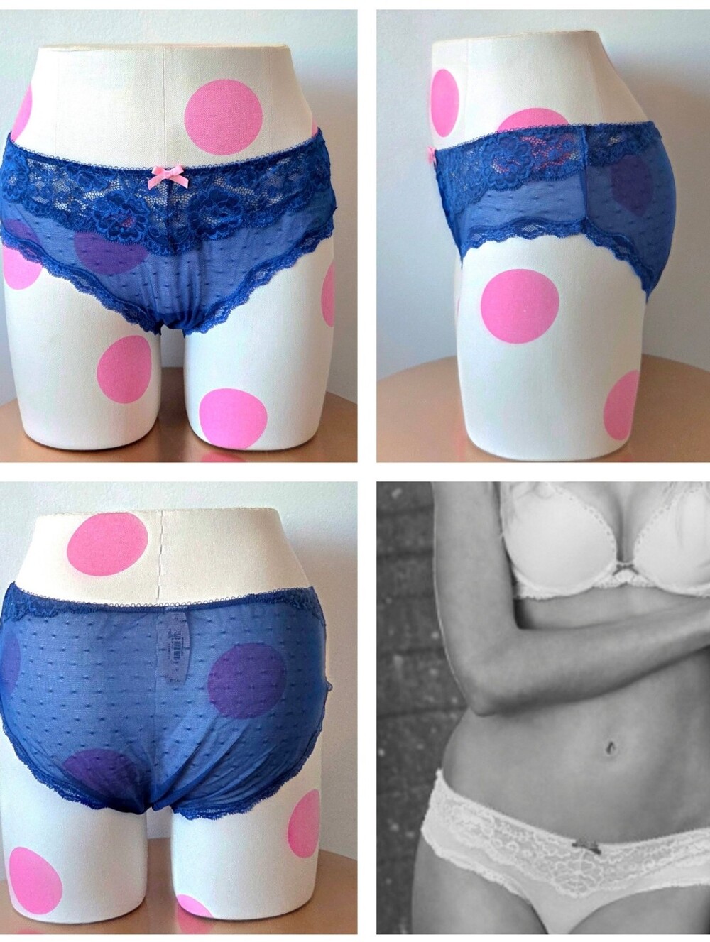 Victoria's Secret VTG Dream Angels Lace Cheeky Bikini Panty NWT Blue Y2K HTF Bow
